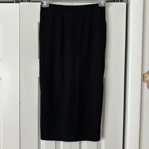 Black Ribbed Bodycon Knee-Length Pencil Skirt Size Small